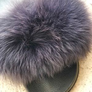 Genuine Dyed Fox Slides/Slippers